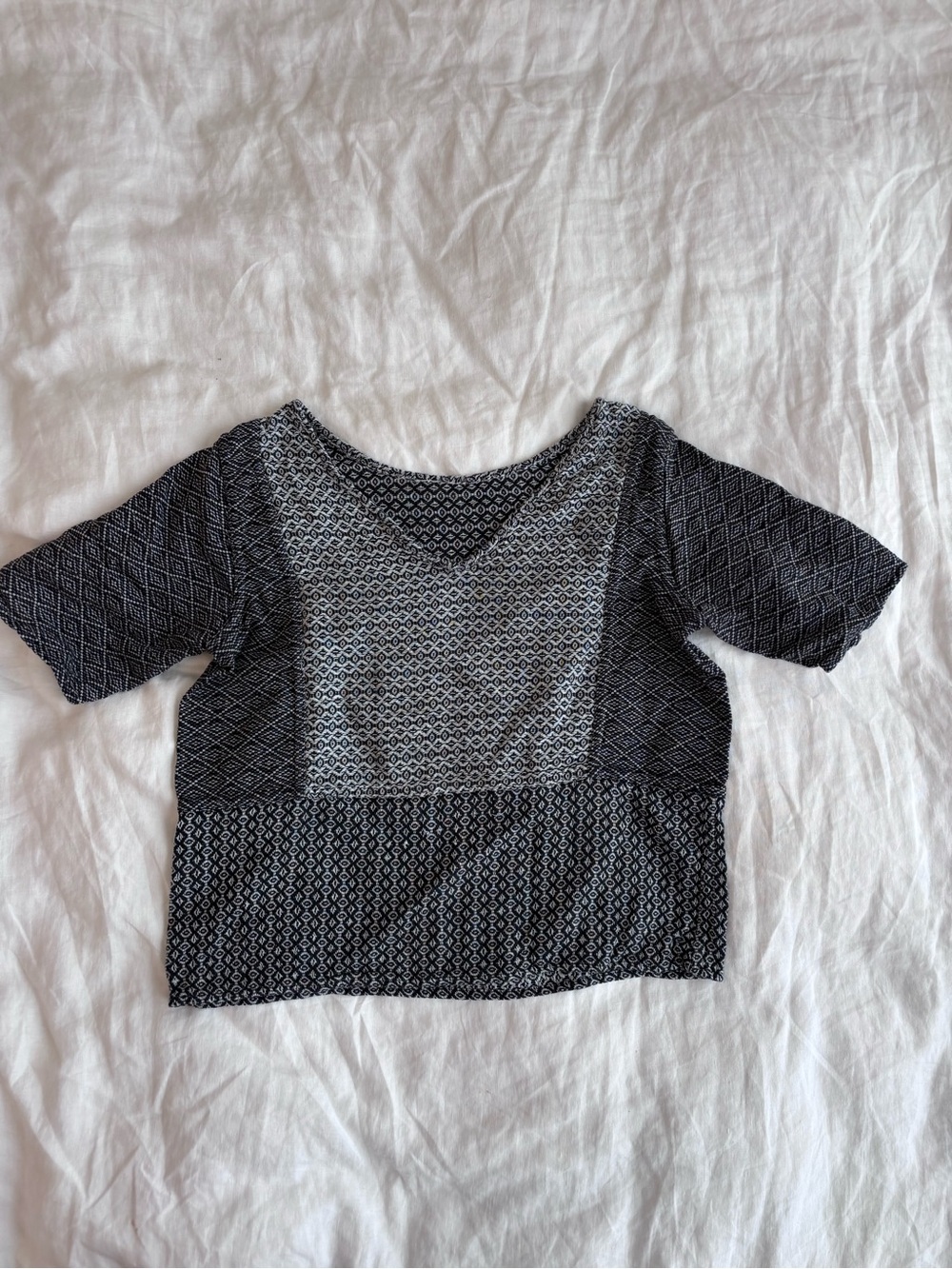 Ace & Jig reversible navy and white patterned top